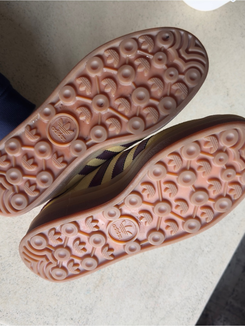 adidas Gazelle Suede Sneakers in Yellow with Maroon Accents - Picture 9 of 13